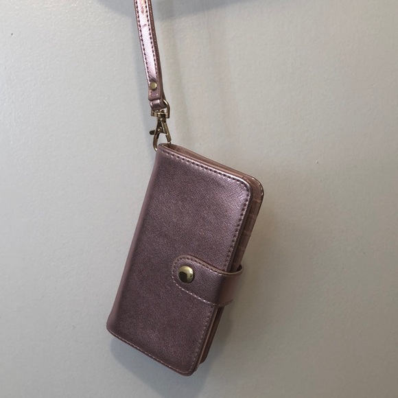 Rose gold iPhone 6, 6s, 7, 8, case/wallet - Picture 1 of 3